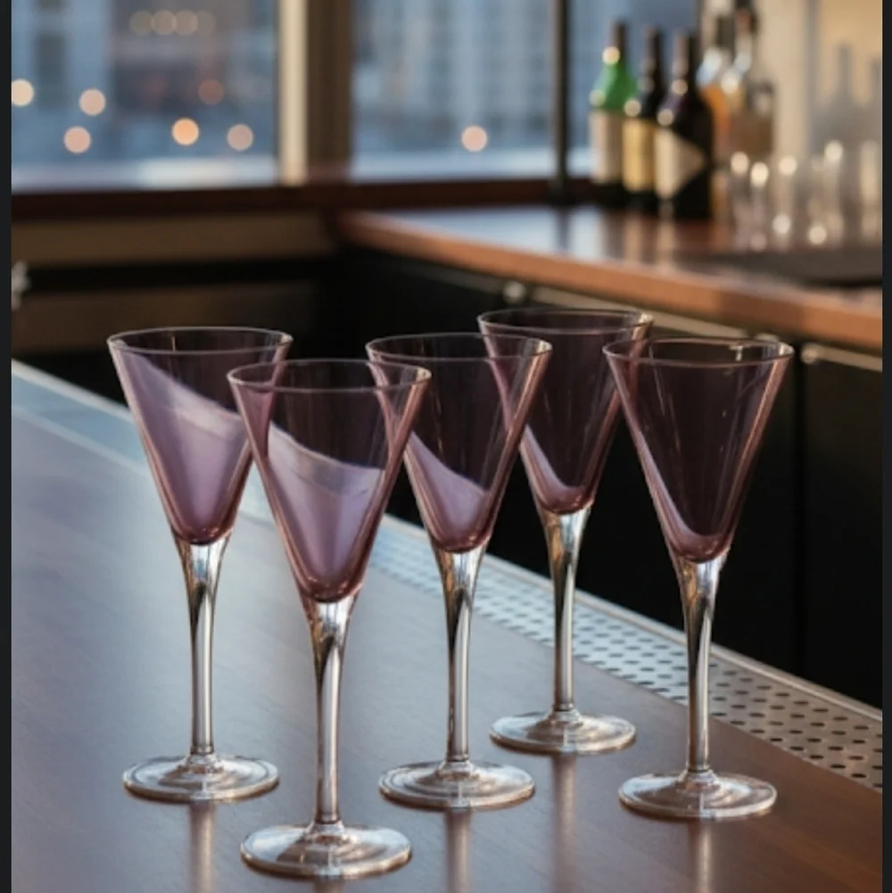 Set of Six Purple Wine Glasses Pottery Barn